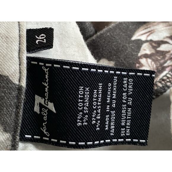 7 For All Mankind Floral Skinny Ankle Jeans Women’s Size 26 - Picture 6 of 11